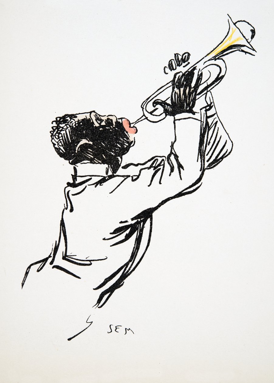 萨克斯管吹奏者，来自White Bottoms，酒吧。 1927年（色块打印） 作者 塞姆