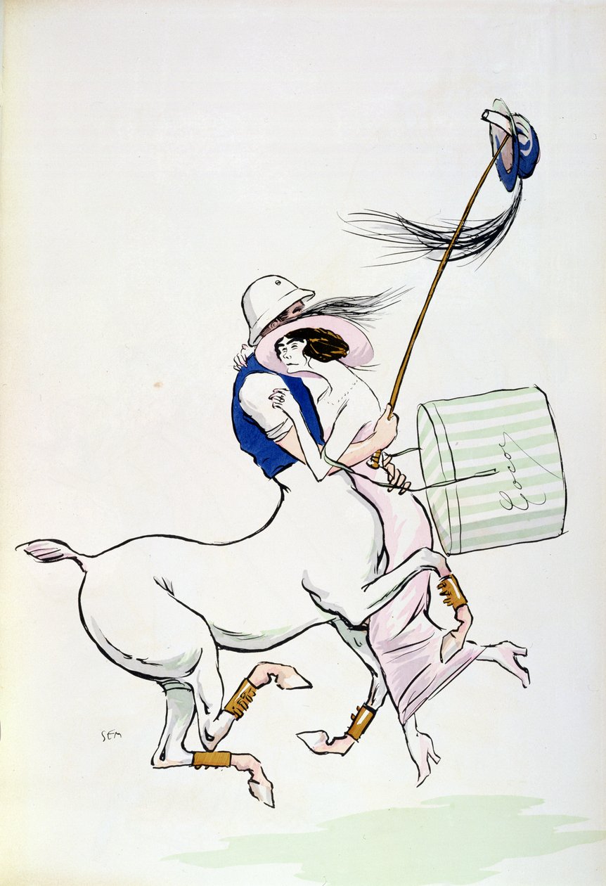 Tangoville sur Mer，Coco Chanel的漫画（1883-1971）与亚瑟&39;男孩&39;卡佩尔共舞，1913年 作者 塞姆