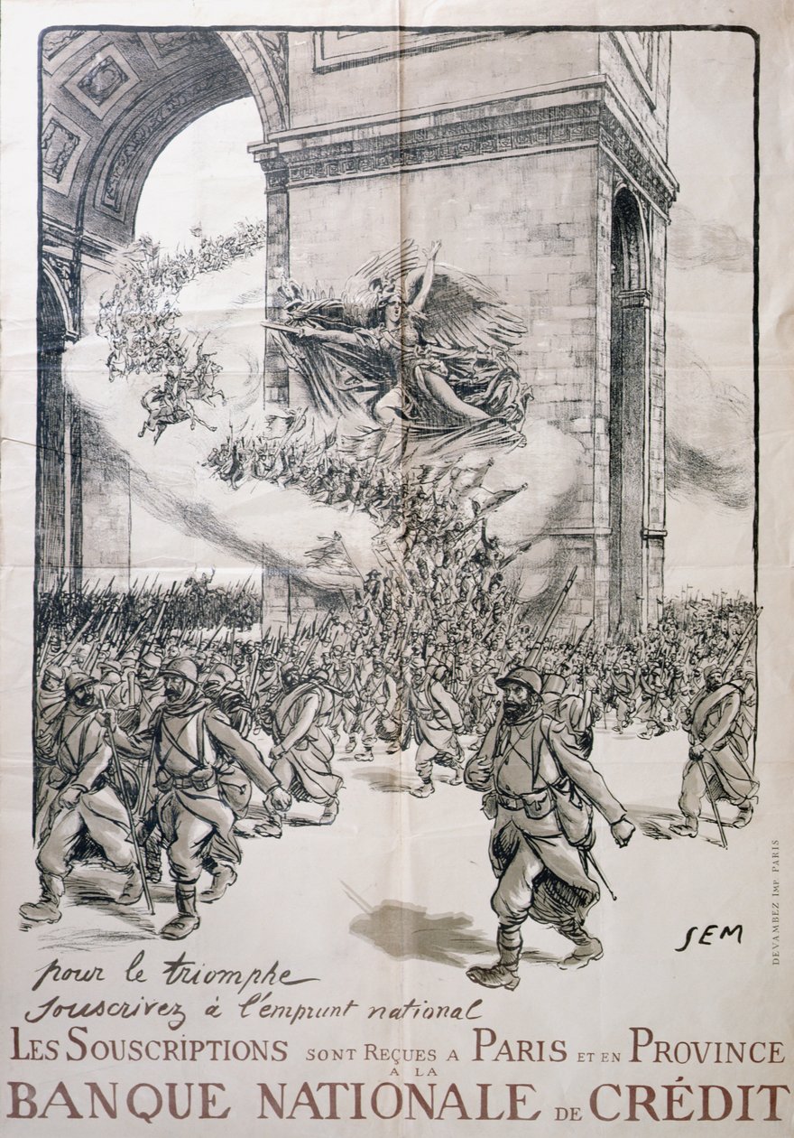 国家贷款海报，Banque Nationale de Credit，第一次世界大战，1914-18 作者 Sem 1863 1934 Sem 1863 1934