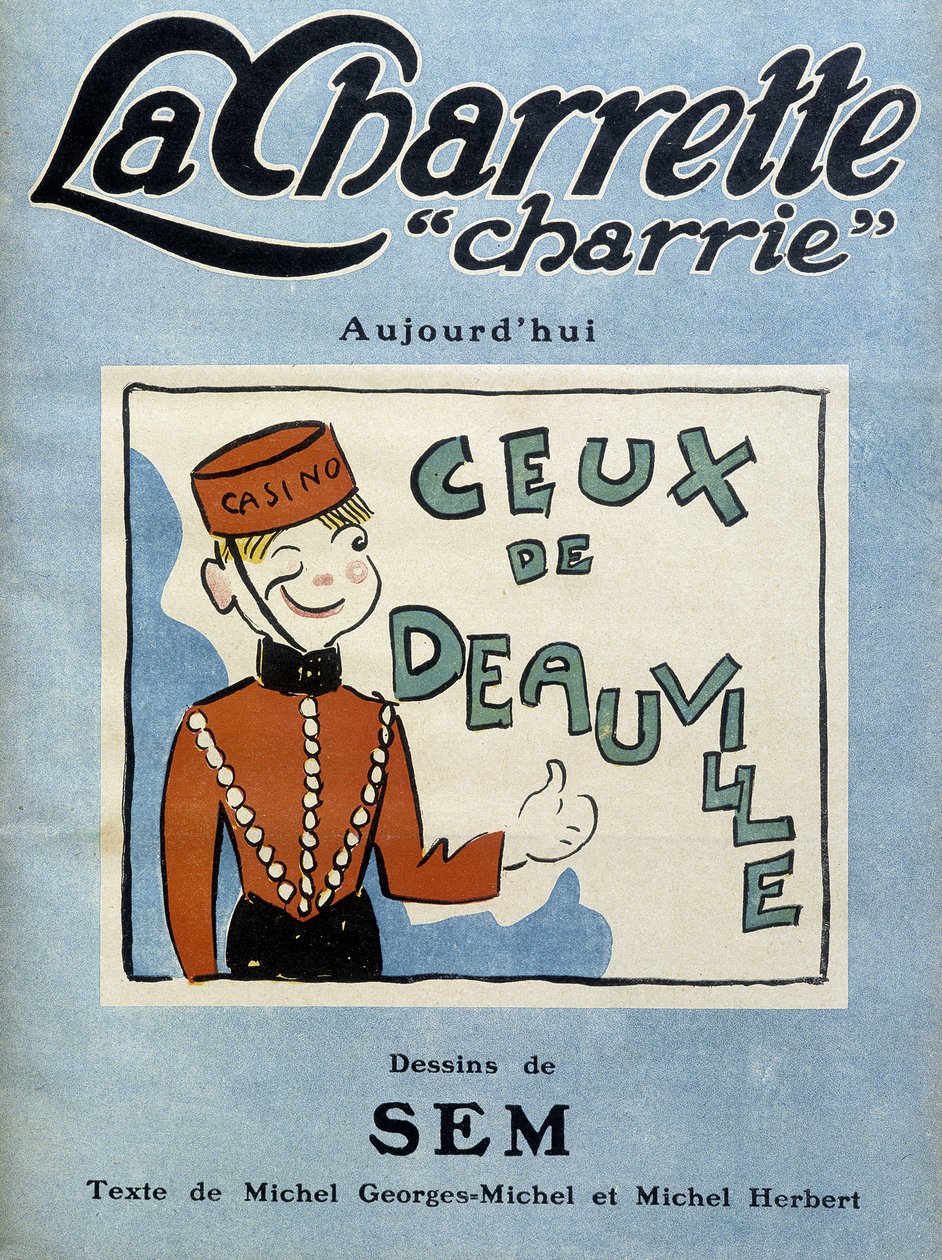 多维尔赌场的庄家，塞姆为月刊《La charrette charrie》（1922年）的封面所做的插画。 作者 塞姆