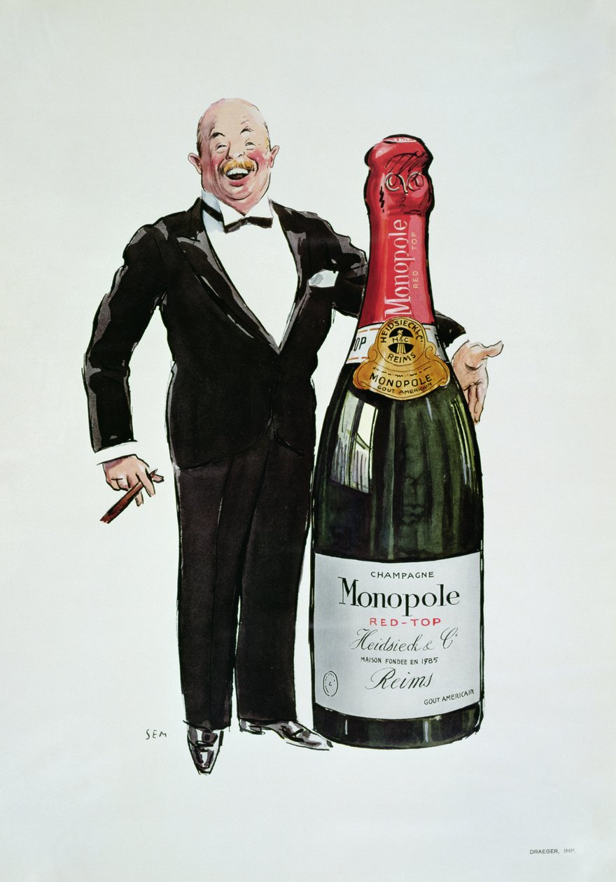 Heidsieck Champagne的广告，c.1910 作者 塞姆