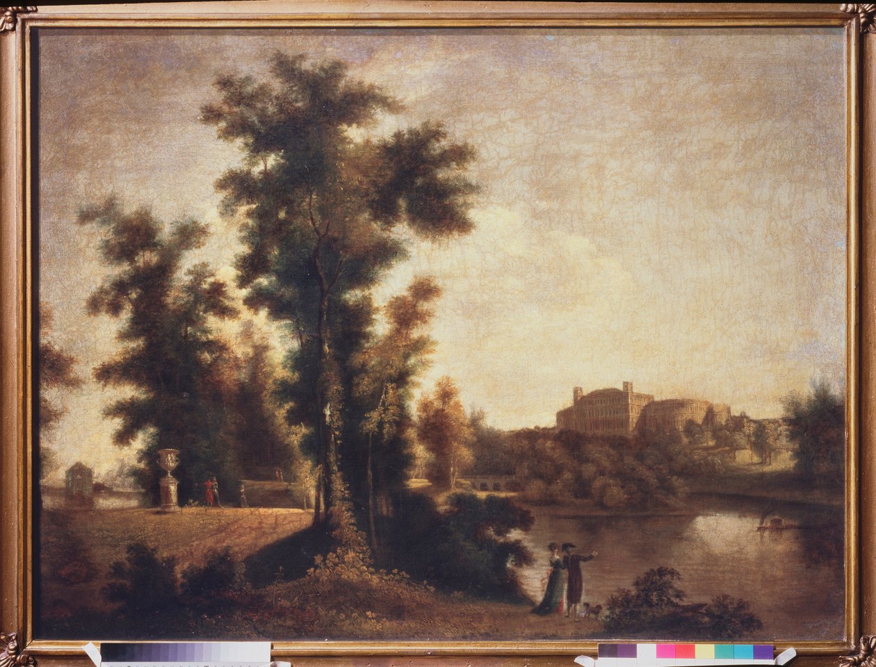 圣彼得堡附近的风景。谢苗-费奥多罗维奇-什切林（Semion Shchedrin）（1745-1804 年）的画作，布面油画 作者 塞门·费多罗维奇·谢德林（Semen Fedorovich Shchedrin）