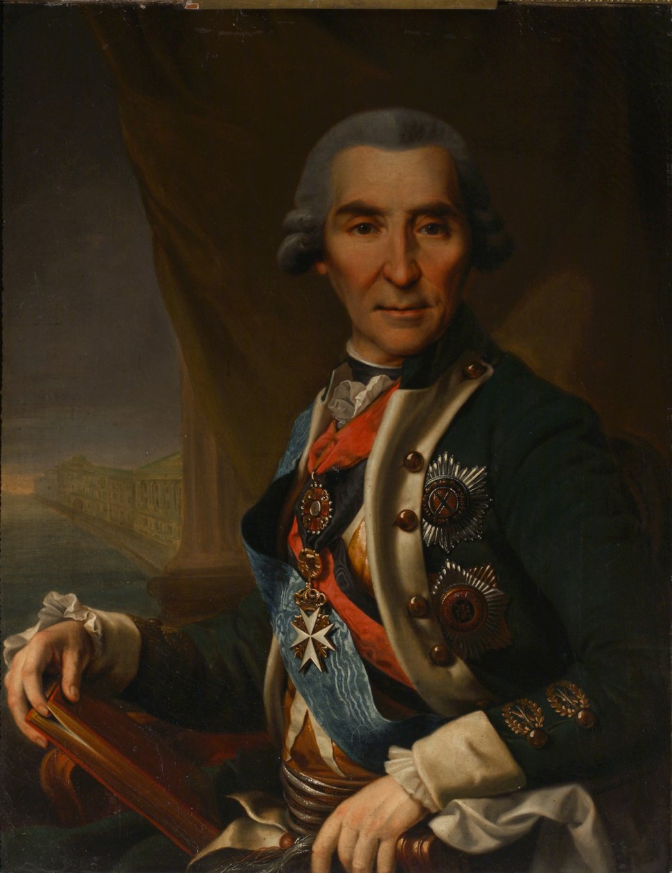 Ivan Loginovich Golenishchev-Kutuzov的肖像，1729-1802，19世纪初 作者 谢苗·格鲁科夫斯基