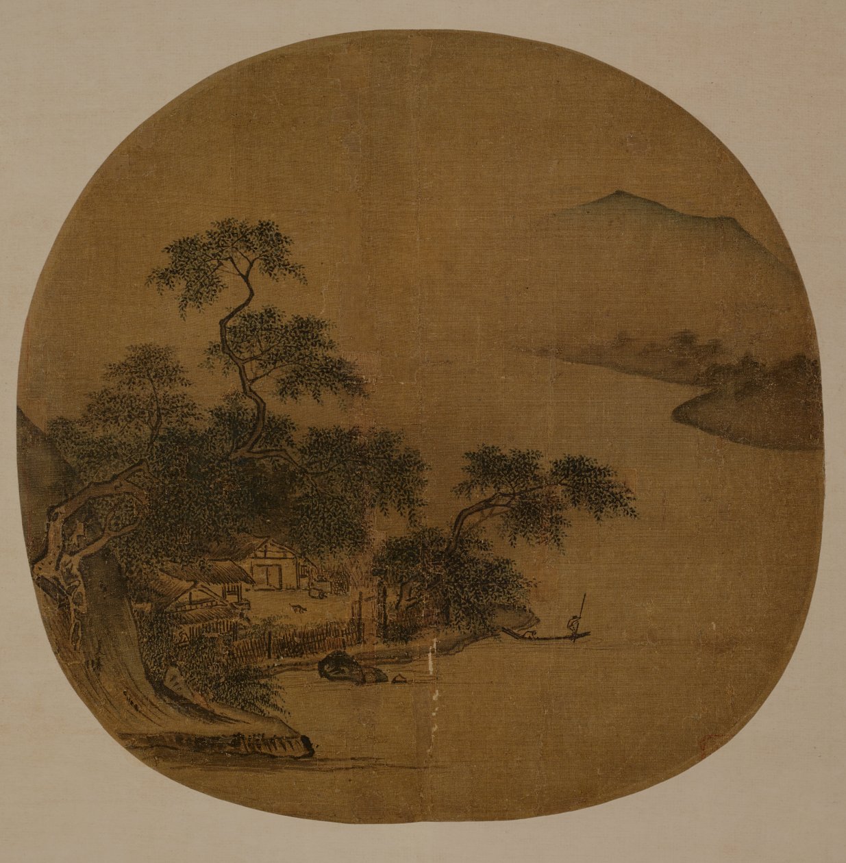 河畔退隐，约 1250 年（绢本水墨和彩色） 作者 森霞