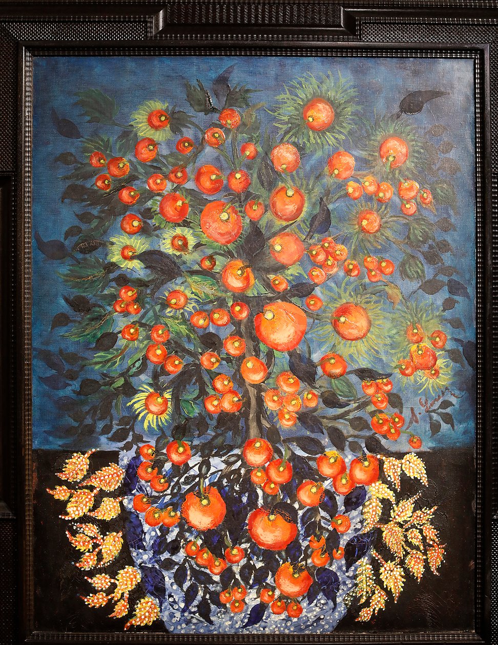 苹果和叶子 1928-30（布面油画） 作者 塞拉芬·路易斯