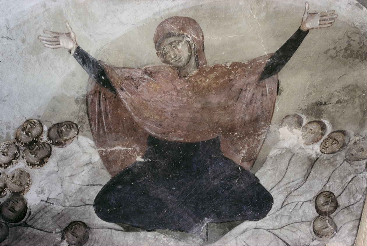 Rachel哀悼她的孩子，来自St Demetrius教堂，1375-76 作者 塞尔维亚学校