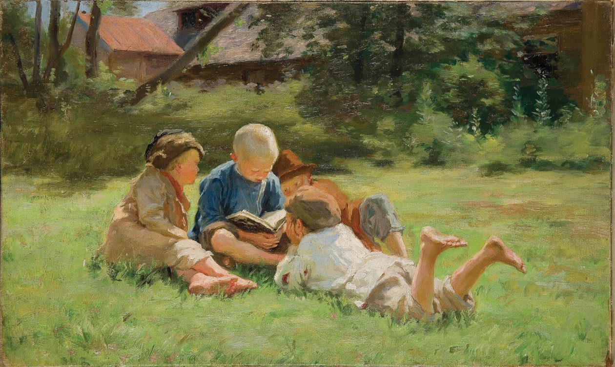 Children - Vinogradov, Sergei Arsenyevich (1869-1938) - 1890s - Oil on canvas - 作者 谢尔盖·阿塞涅维奇·维诺格拉多夫