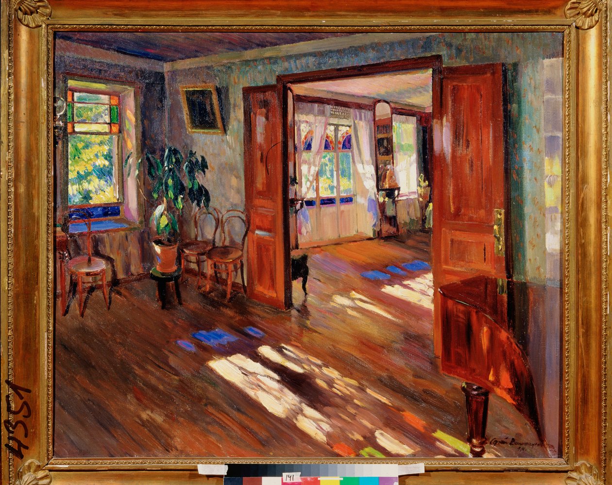 Dans une maison（《在一所房子里》）--谢尔盖-阿尔谢尼耶维奇-维诺格拉多夫（1869-1938 年）的画作，布面油画 作者 谢尔盖·阿塞涅维奇·维诺格拉多夫