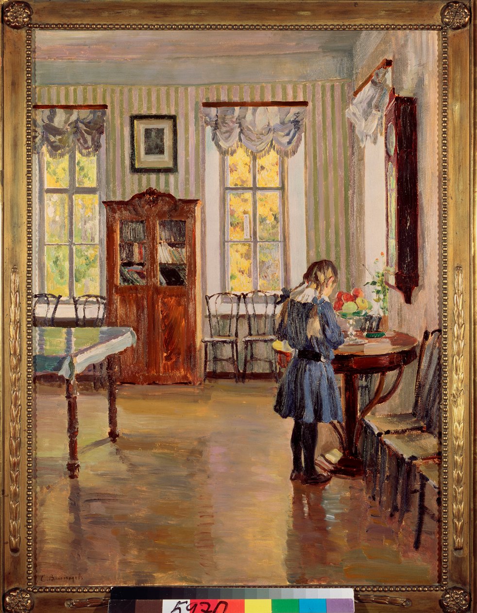 Dans une maison（《在一所房子里》）--谢尔盖-阿尔谢尼耶维奇-维诺格拉多夫（1869-1938 年）的画作，布面油画 作者 谢尔盖·阿塞涅维奇·维诺格拉多夫