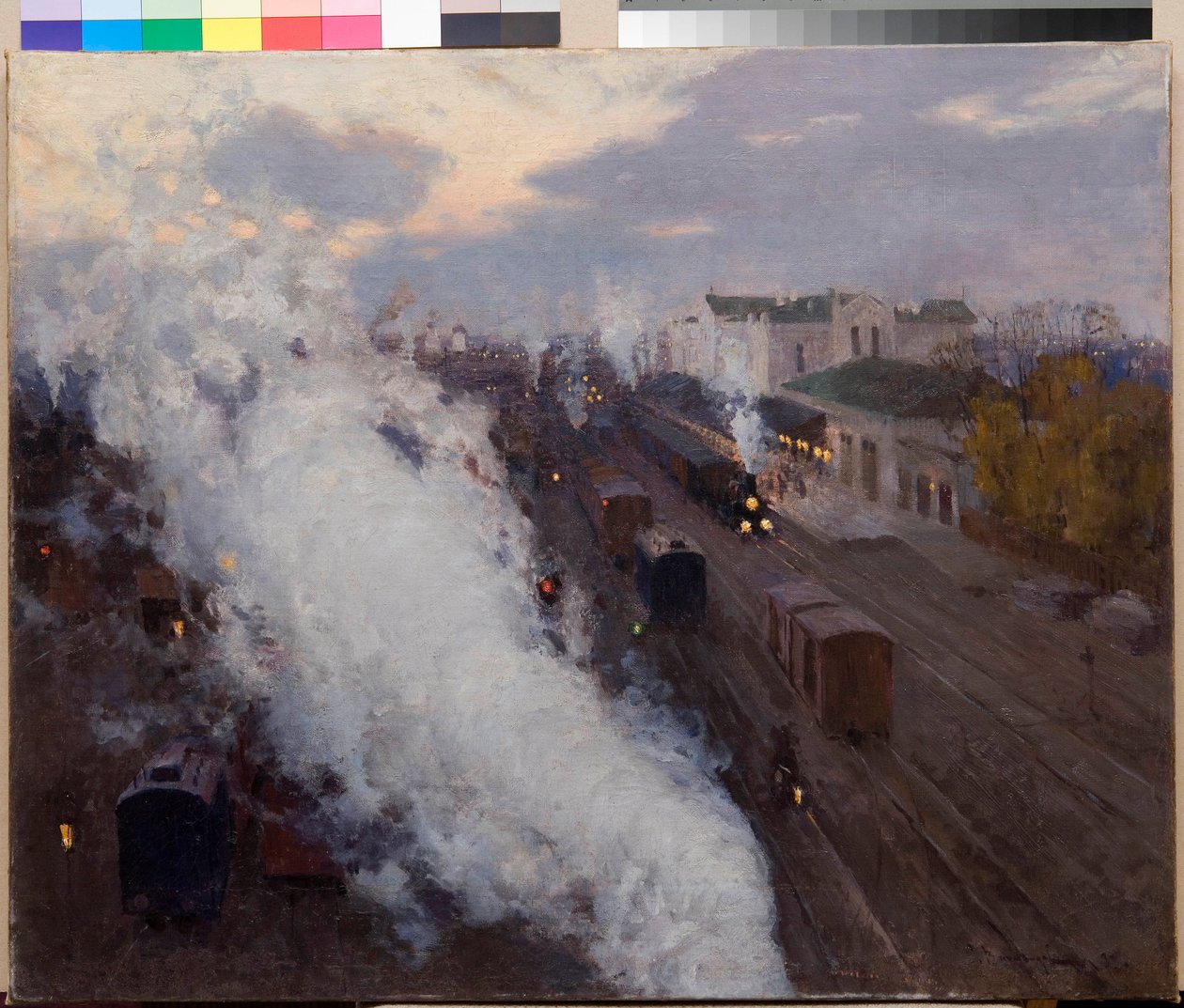 哈尔科夫火车站 - Vinogradov, Sergei Arsenyevich (1869-1938) - 1892 - 布面油画 - 作者 谢尔盖·阿塞涅维奇·维诺格拉多夫