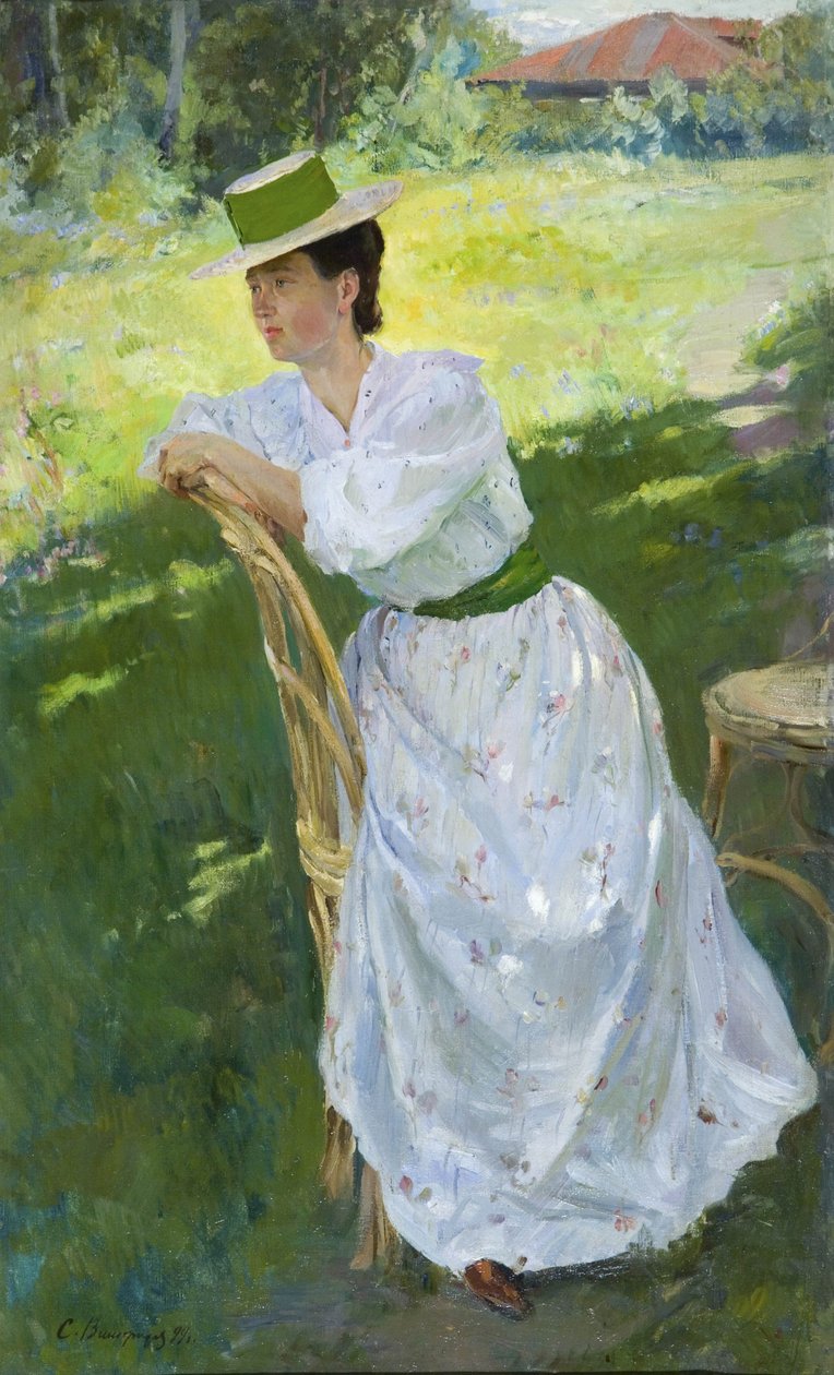 户外女人肖像，1899年 作者 谢尔盖·阿塞涅维奇·维诺格拉多夫