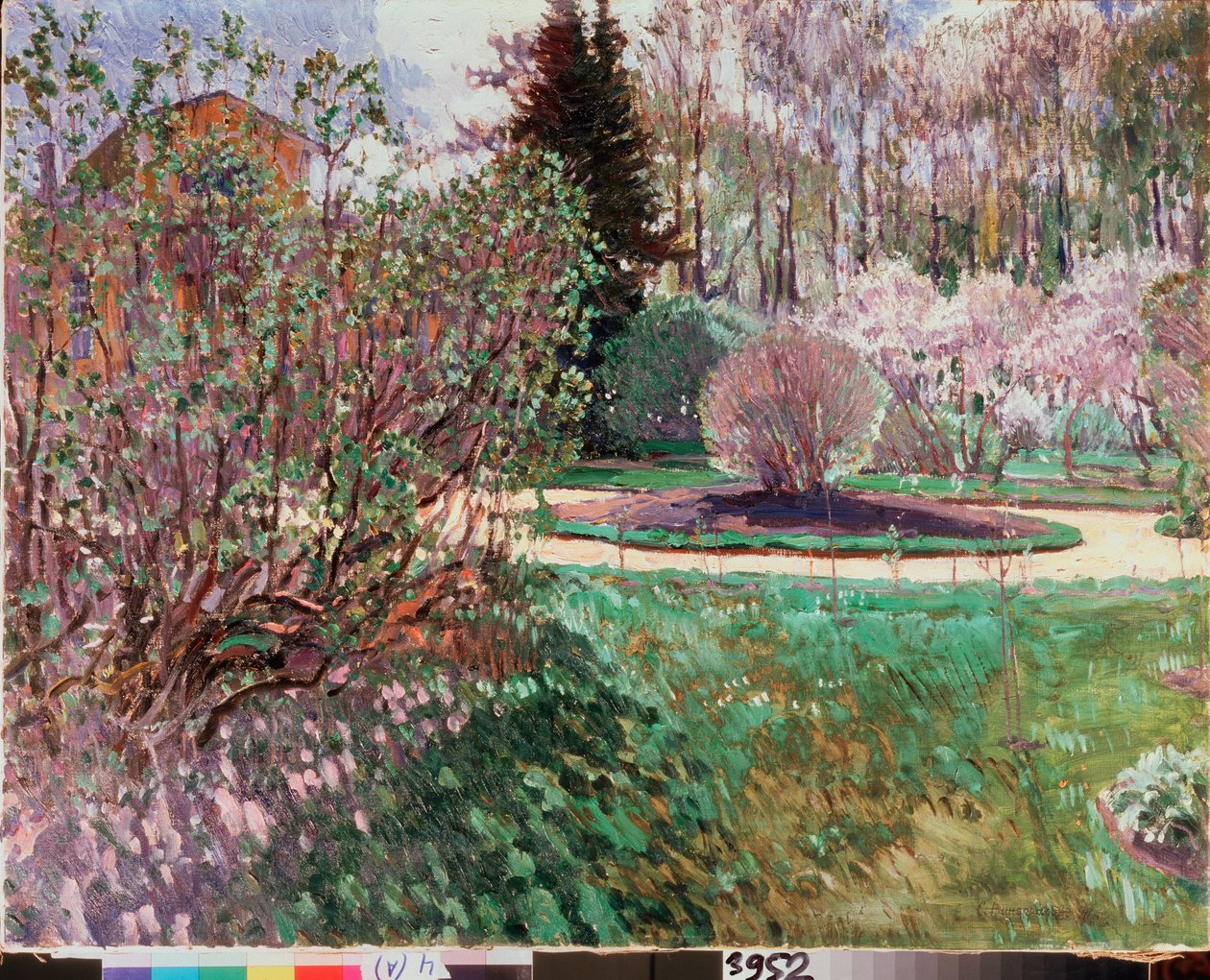 Un jardin, printemps（花园，春天）--谢尔盖-阿尔谢尼耶维奇-维诺格拉多夫（1869-1938 年）的油画，纸上水彩 作者 谢尔盖·阿塞涅维奇·维诺格拉多夫