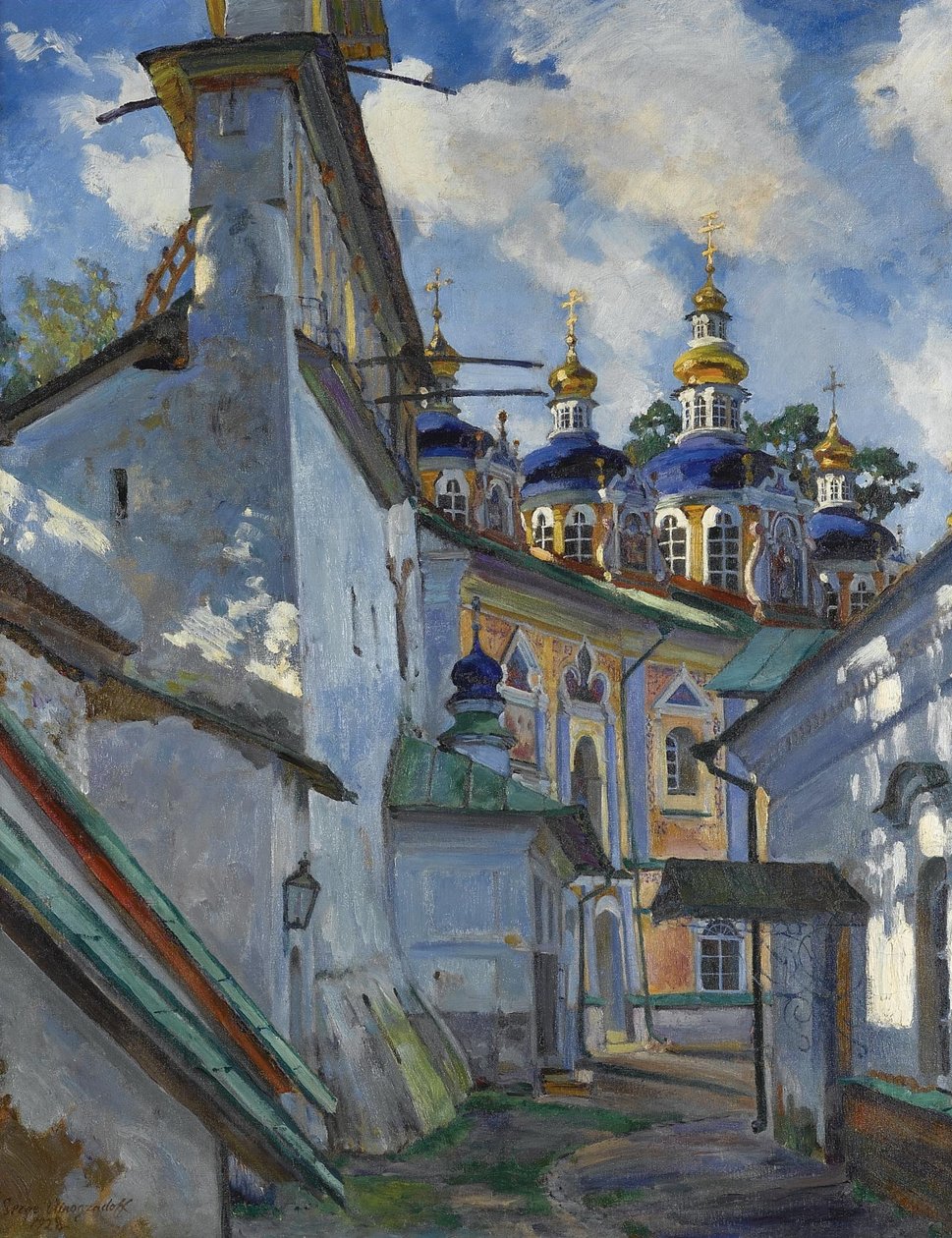 普斯科沃-佩乔尔斯基修道院的景色，1928年 作者 谢尔盖·阿塞涅维奇·维诺格拉多夫