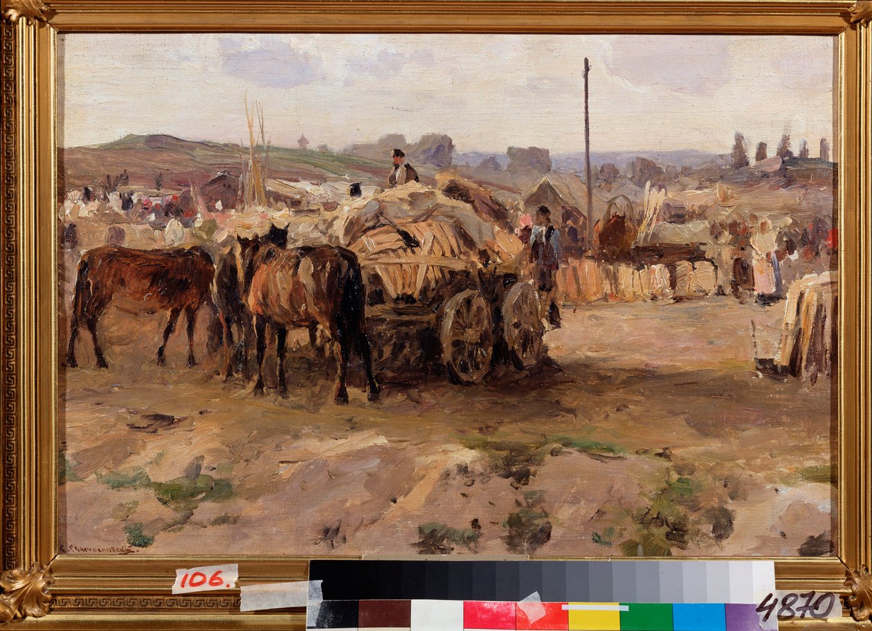 Une foire (A Fair) - Peinture de Sergei Ivanovich Svetoslavsky (Svetoslavski) (1857-1931), huile sur toile, art russe 19e siecle - 国家艺术博物馆，哈尔科夫（乌克兰 作者 谢尔盖·伊万诺维奇·斯韦托斯拉夫斯基