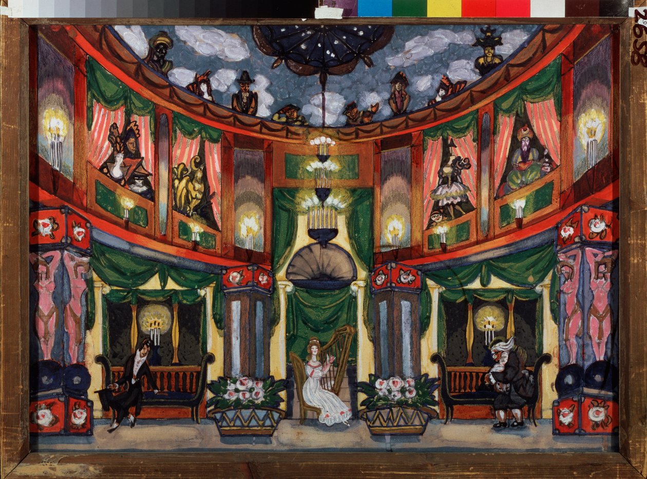 雅克·奥芬巴赫（Jacques Offenbach，1819-1880 年）的歌剧《霍夫曼的故事》的准备装饰。 谢尔盖·尤里耶维奇·苏德金 (Serge Soudeikine) (1882-1946) 的作品，纸本水彩和水粉 作者 谢尔盖·尤列维奇·苏戴金