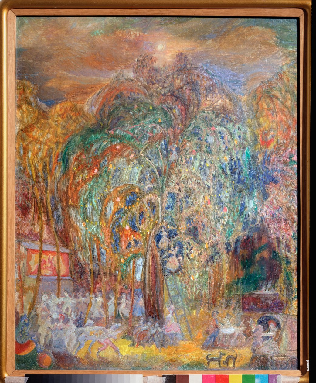 Fete nocturne（夜间聚会）--谢尔盖-尤里耶维奇-苏戴金（1882-1946 年）的画作，帆布钢笔画 作者 谢尔盖·尤列维奇·苏戴金