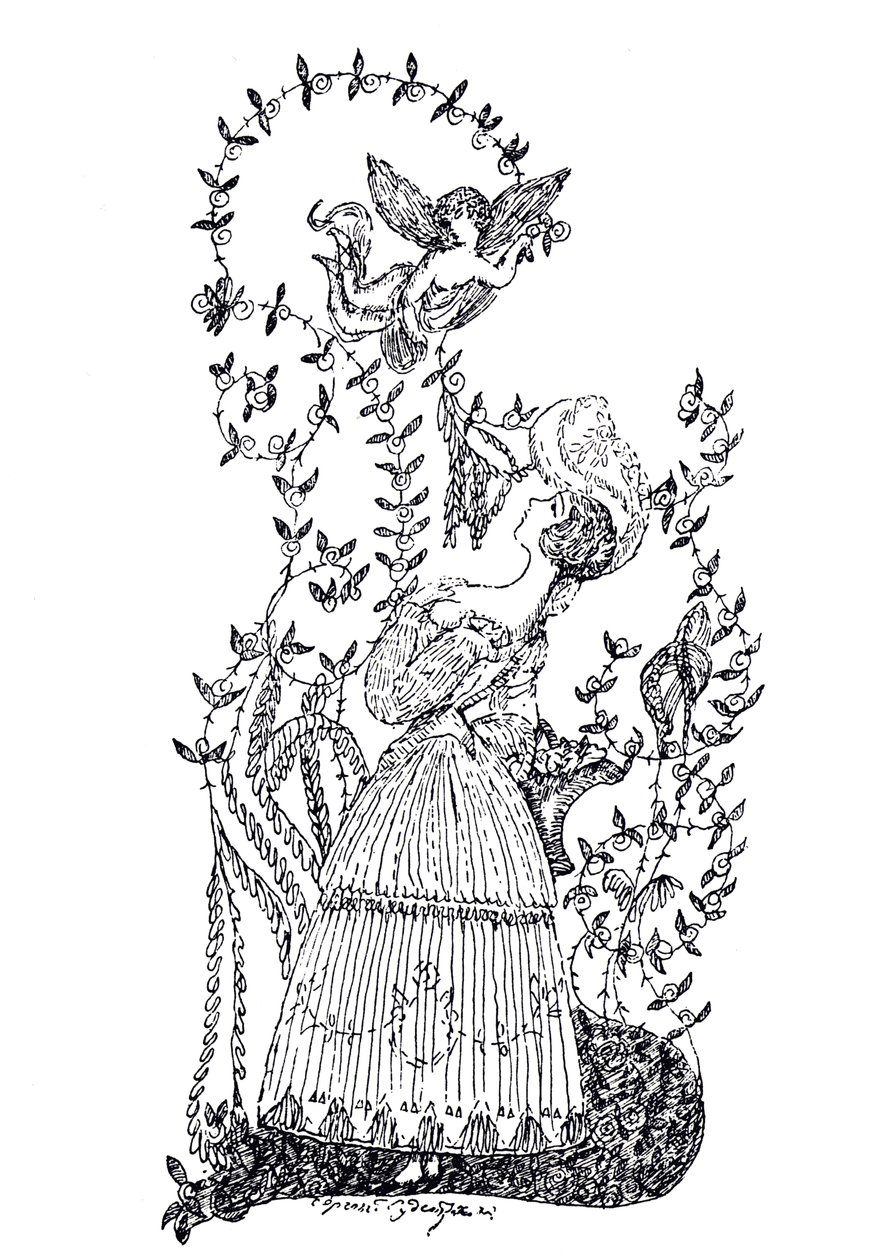 S. Makovsky着作《蓝玫瑰》的插图，1907年 作者 谢尔盖·尤里耶维奇·苏代金