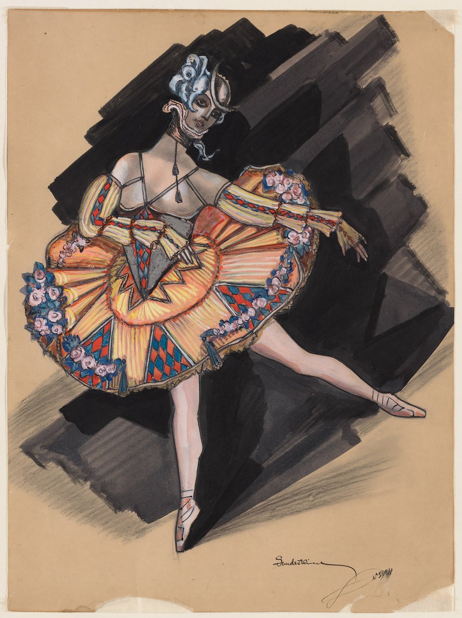 童话娃娃。安娜·帕夫洛娃（Anna Pavlova）的服装设计，1924年 作者 谢尔盖·尤里耶维奇·苏代金
