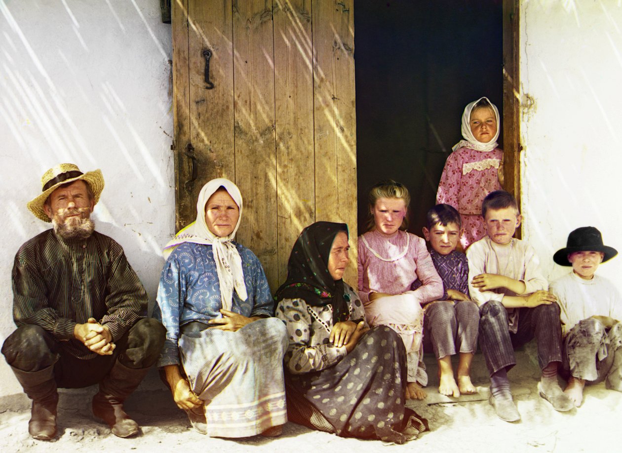 Mugan：定居者的家庭，有孩子，Grafovka，俄罗斯帝国，1905年至1915年 作者 谢尔盖·普罗库丁·高斯基