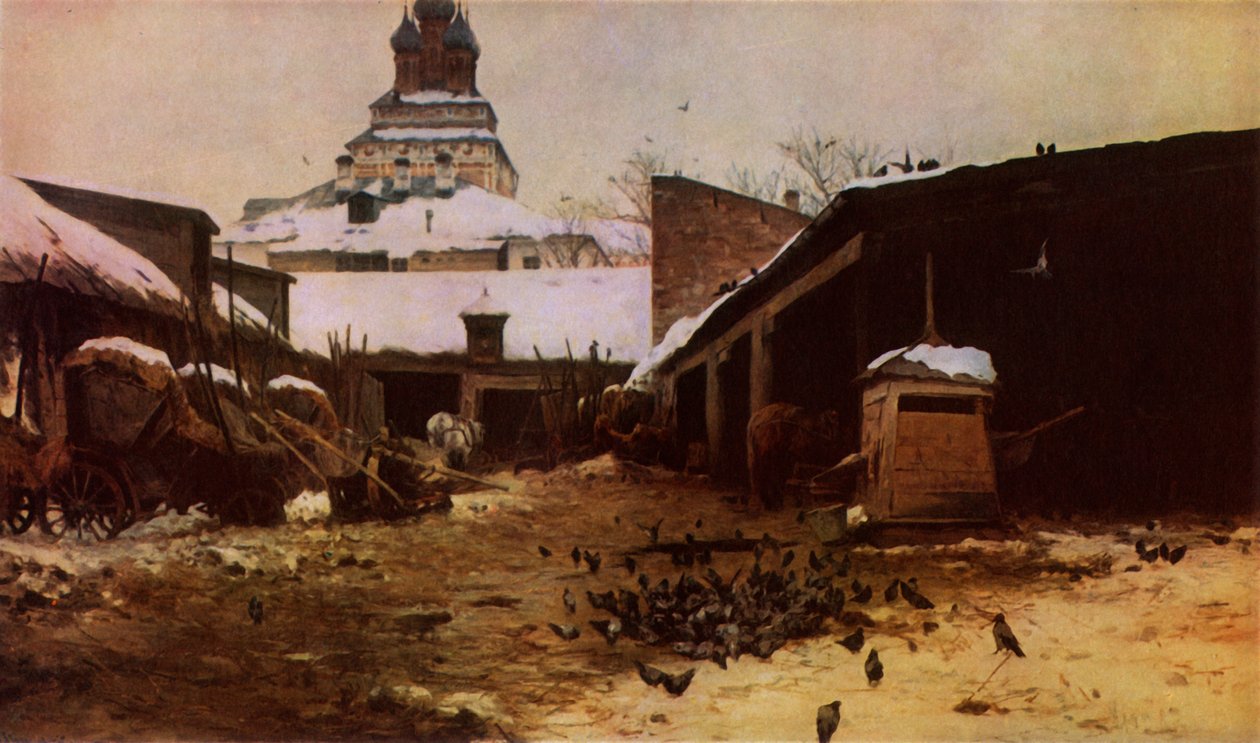 莫斯科的路边》，1892年，1965年。 作者 谢尔盖·伊万诺维奇·斯维托斯拉夫斯基