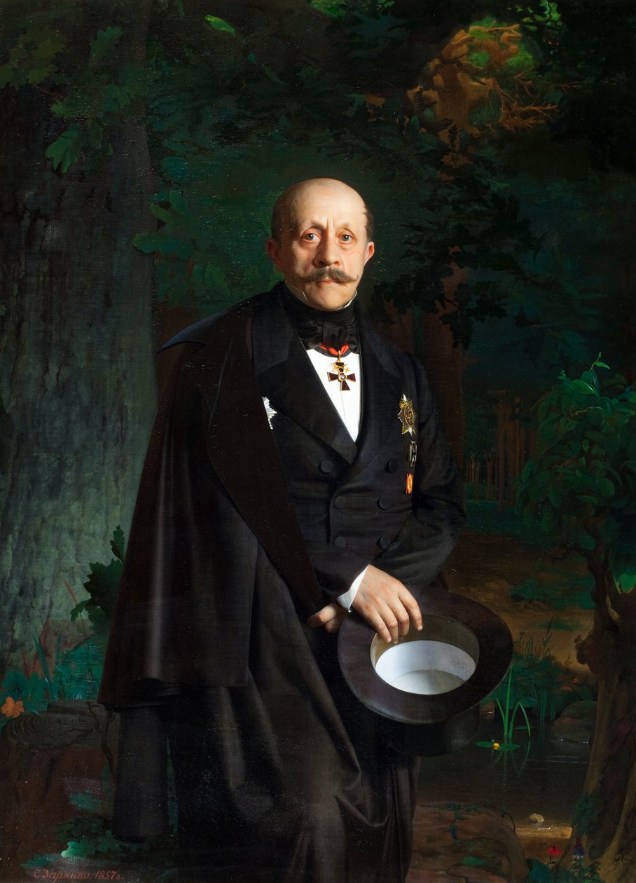 亚历山大·德米特里耶维奇·切尔科夫（1789-1858）的肖像，1857年。 作者 谢尔盖·康斯坦丁诺维奇（Sergey Konstantinovich Zaryanko）