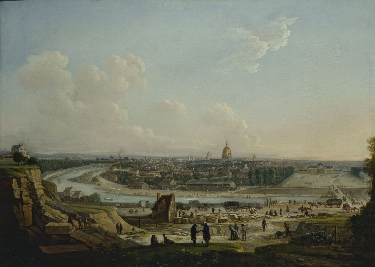 巴黎全景，从沙约特山上拍摄，1818 年（布面油画） 作者 塞弗特