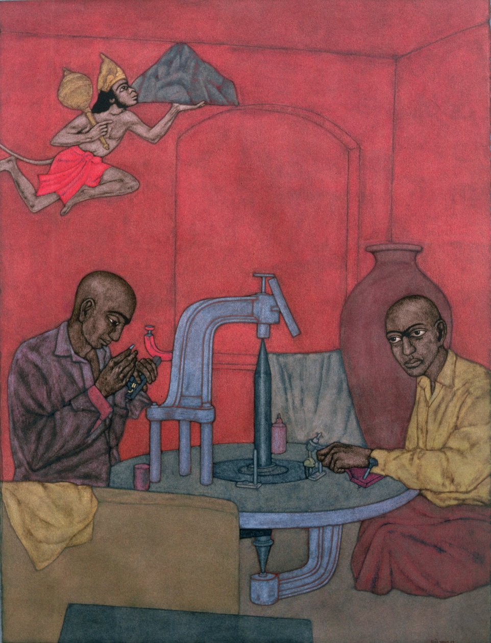 哈努曼 - 钻石抛光师，1996年（纸上谈兵） 作者 香提·潘查（Shanti Panchal）