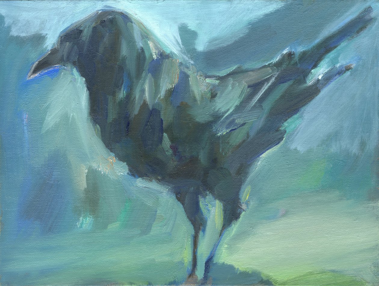 行走的绿乌鸦》，2024 年（布面油画） 作者 肖恩·凯里
