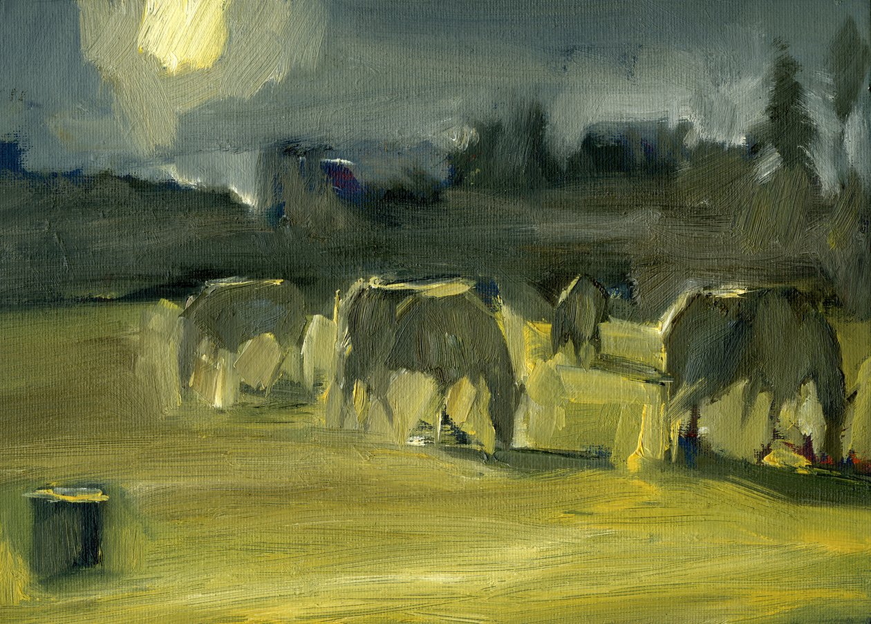 冬马，2024 年（木板油画） 作者 肖恩·凯里