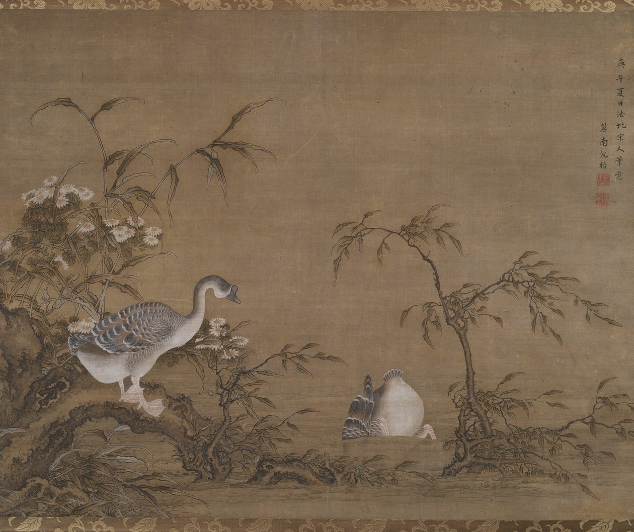 河岸上的鹅 作者 沉凯