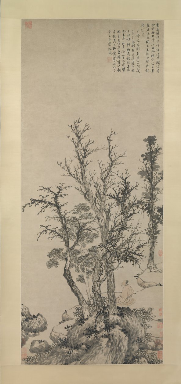 1475年秋木中的寂静钓鱼者。 作者 神舟