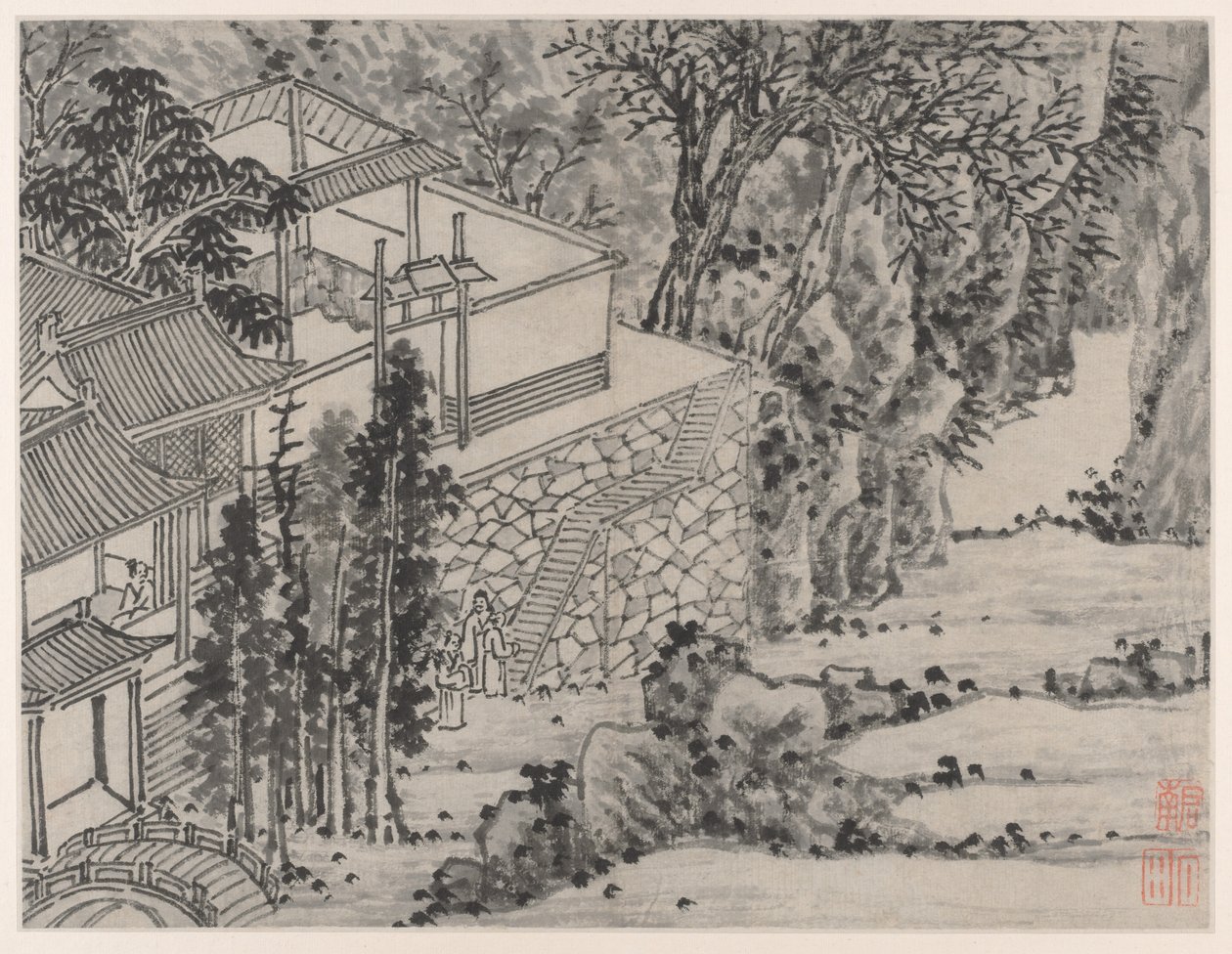 苏州虎丘十二景：开明的石屋，1490年后。 作者 神舟