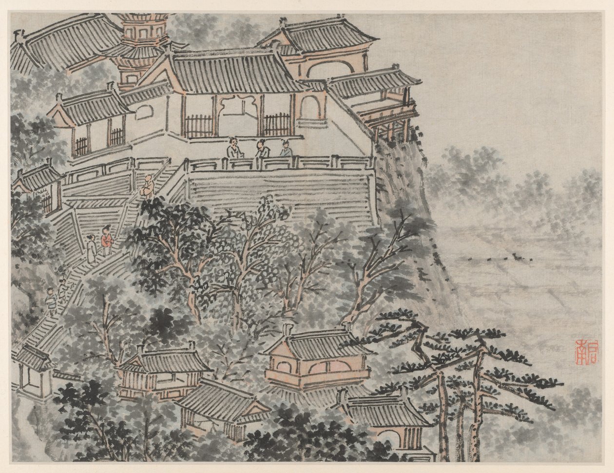 苏州虎丘十二景。五贤台，1490年后。 作者 神舟