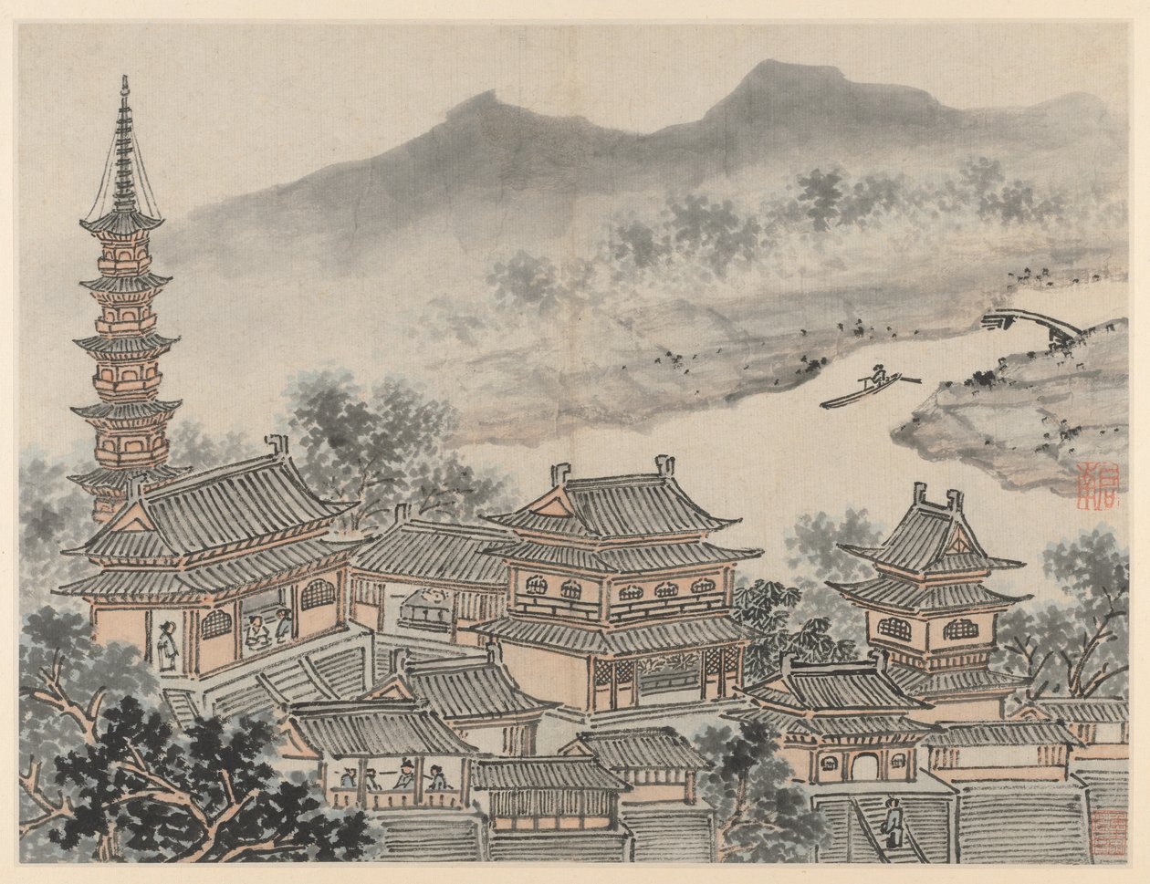 苏州虎丘十二景：千佛殿和 "云崖 "寺塔 作者 神舟
