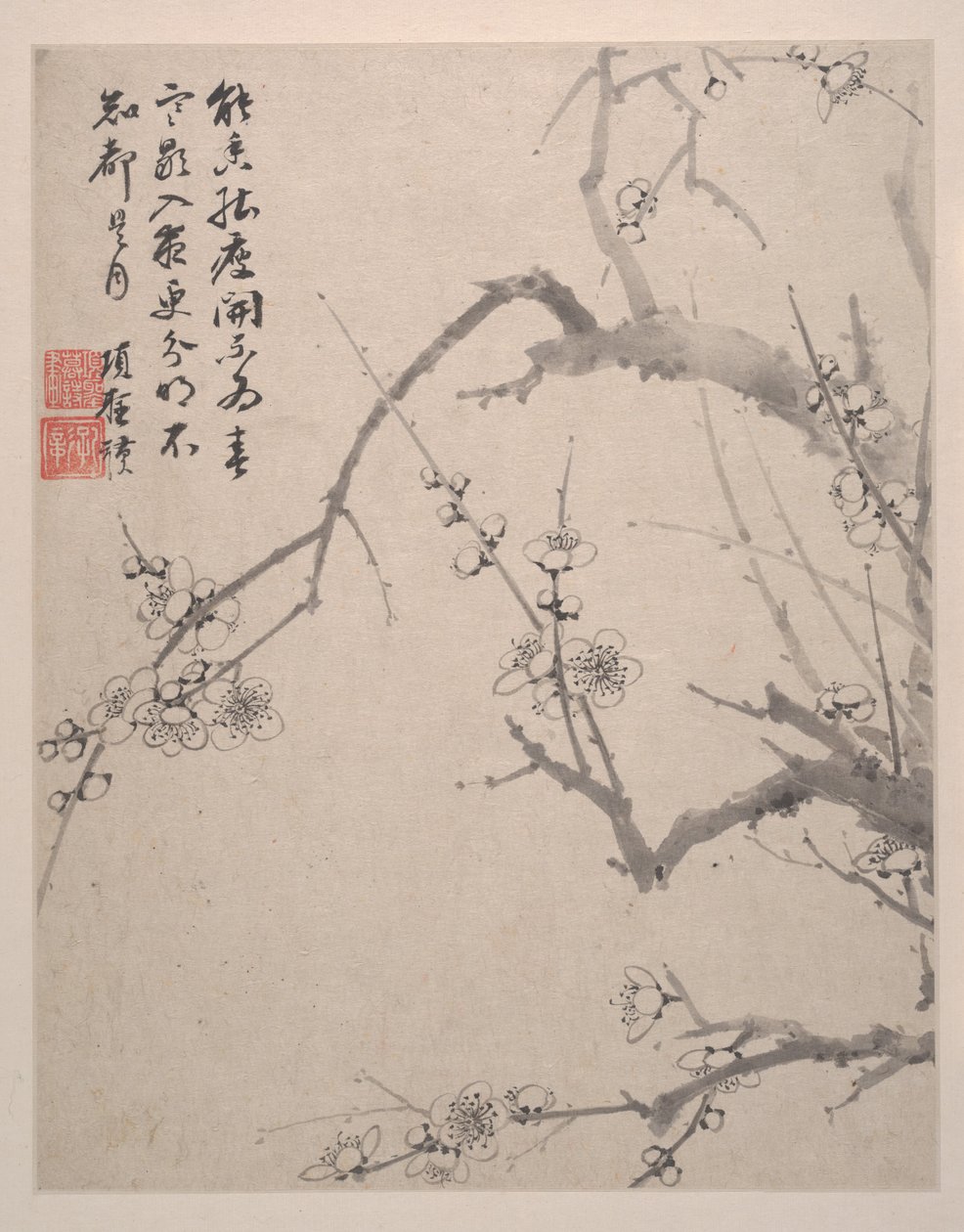 风景、花和鸟，1639 年（八幅画的画册；纸本水墨和彩色画） 作者 圣摩乡