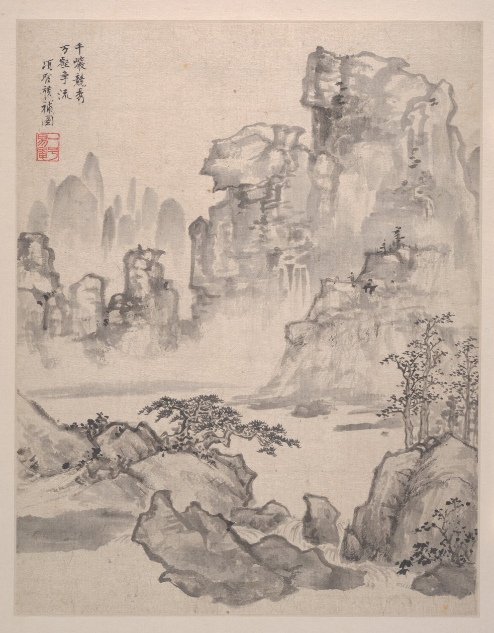 风景、花和鸟，1639 年（八幅画的画册；纸本水墨和彩色画） 作者 圣摩乡