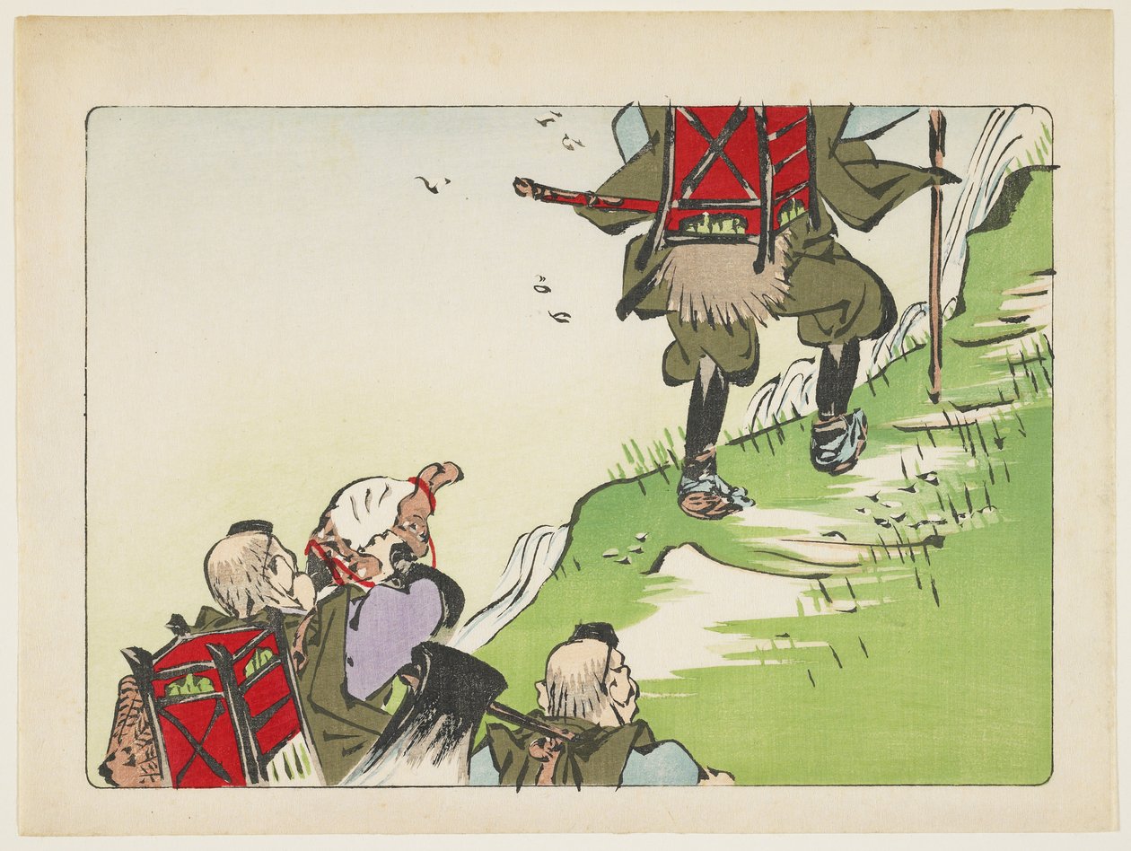（朝圣者游行），c。 1877年 作者 Shibata Zeshin