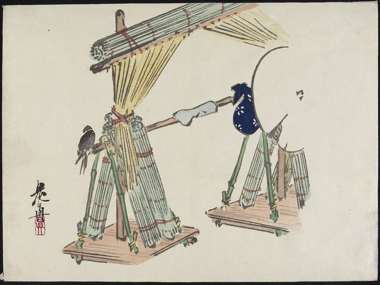 竹帘自动售货机 作者 Shibata Zeshin