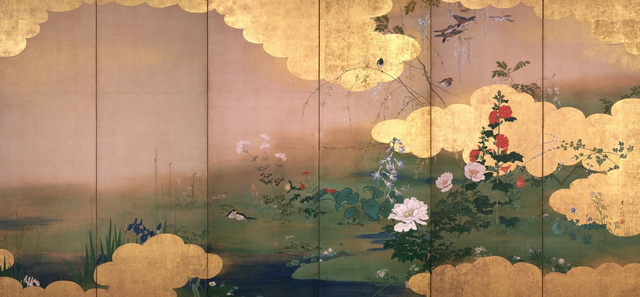 四季花鸟 作者 Shibata Zeshin