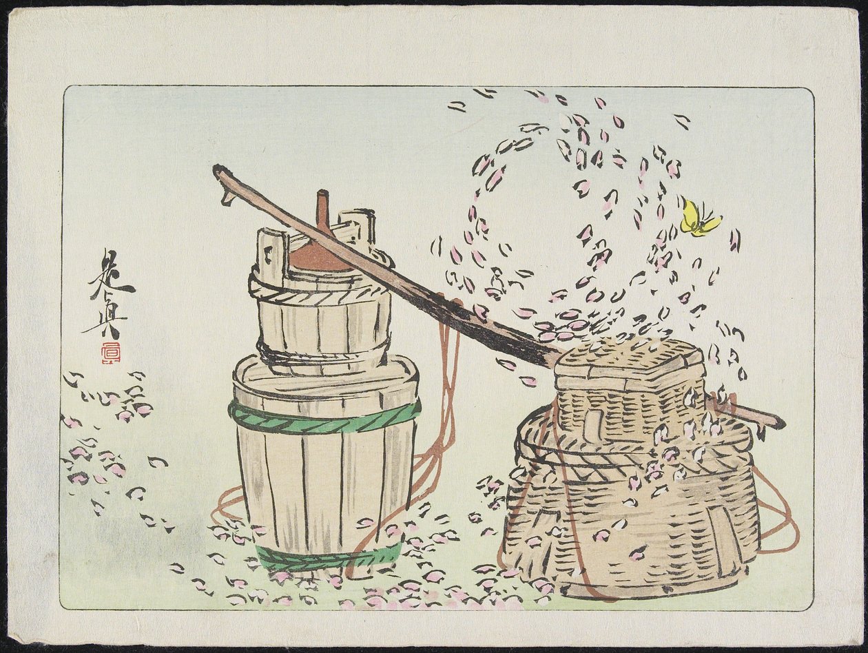 花瓣被缠绕在一起 作者 Shibata Zeshin