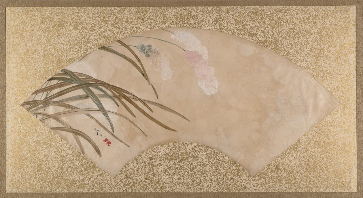花朵和叶子，十九世纪末。 作者 Shibata Zeshin