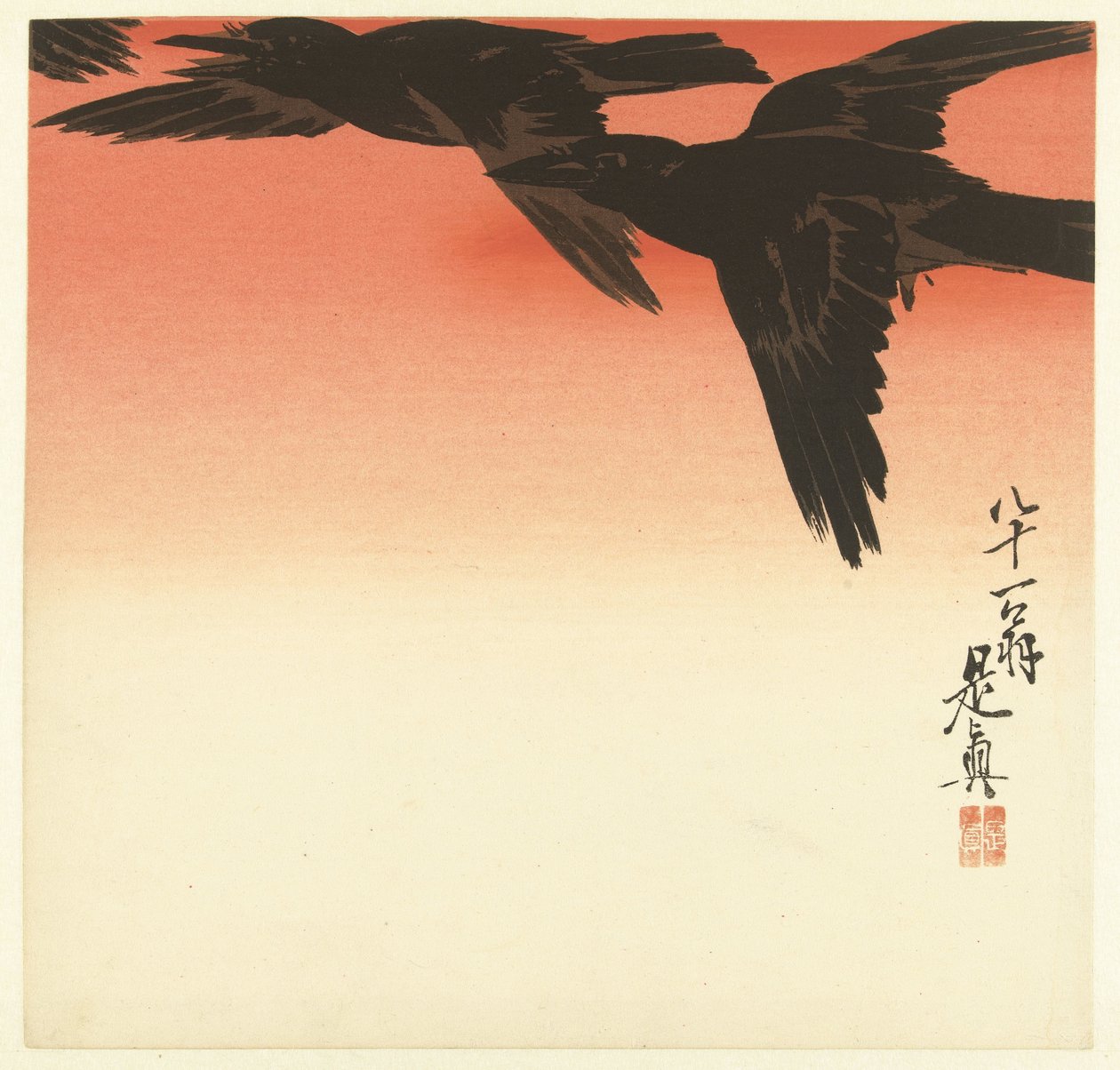 红日下的乌鸦 作者 Shibata Zeshin