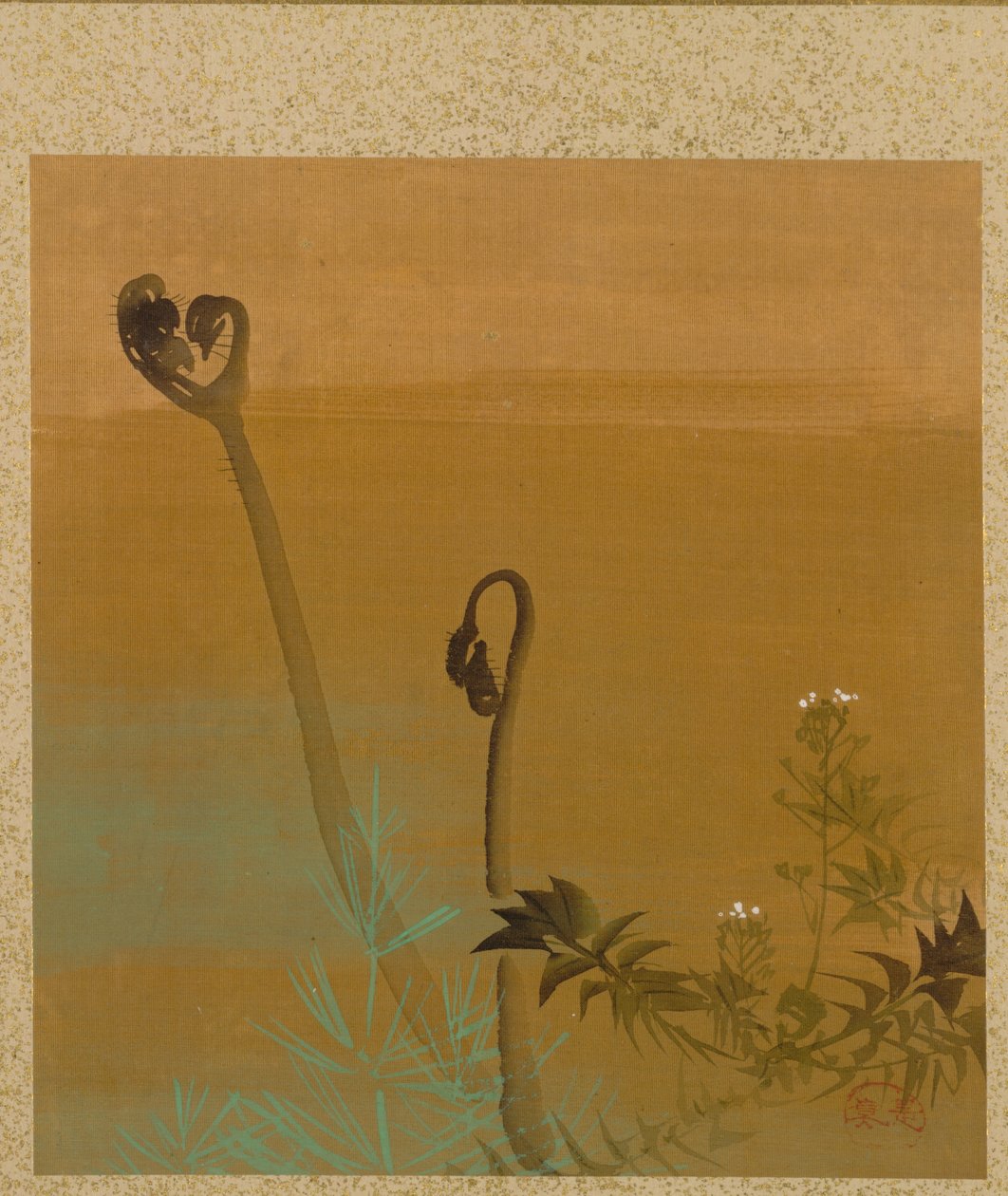摘自《季节性主题专辑：雪中的鸟》，1847年。 作者 Shibata Zeshin