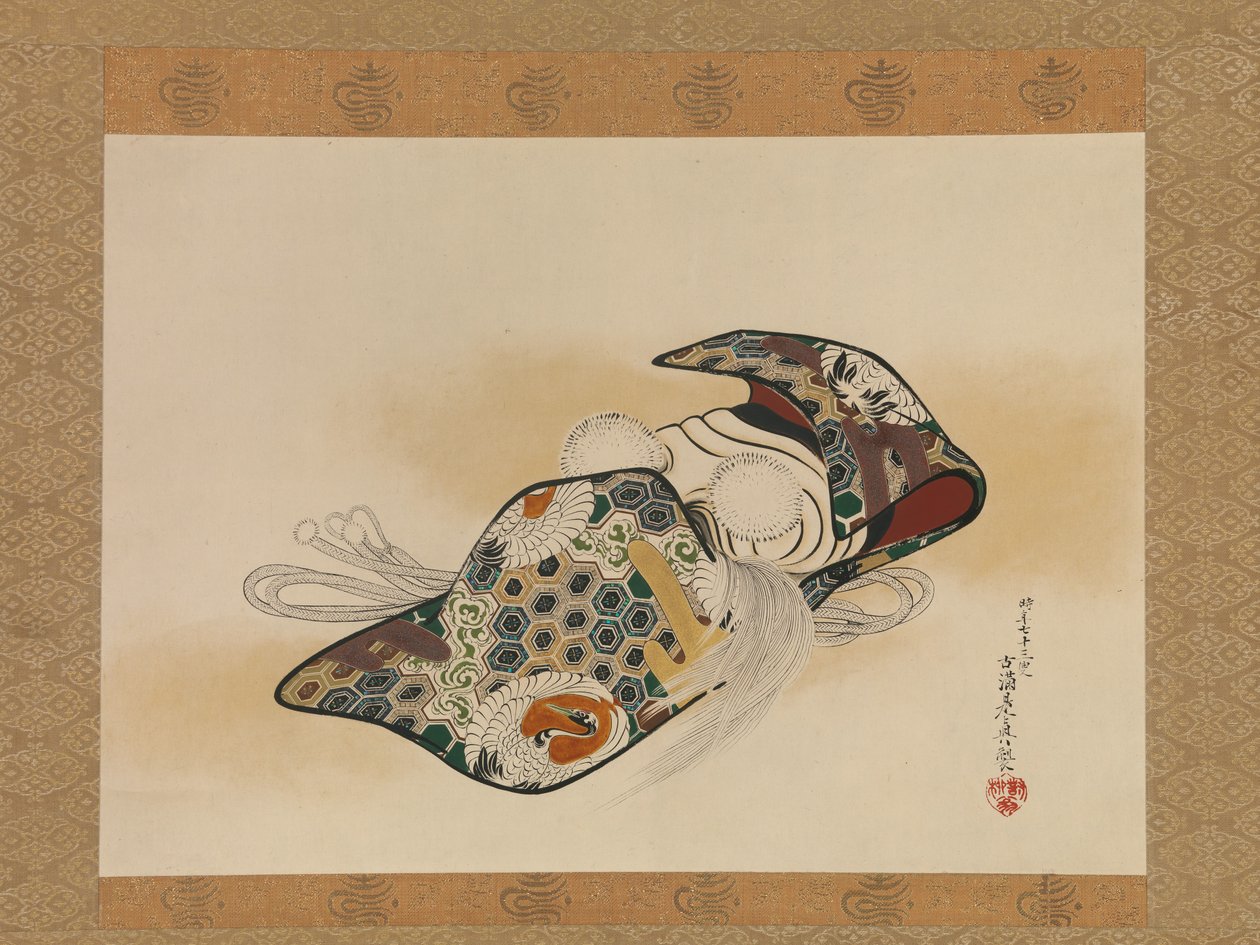 Noh Mask：冲绳，1879年。 作者 Shibata Zeshin