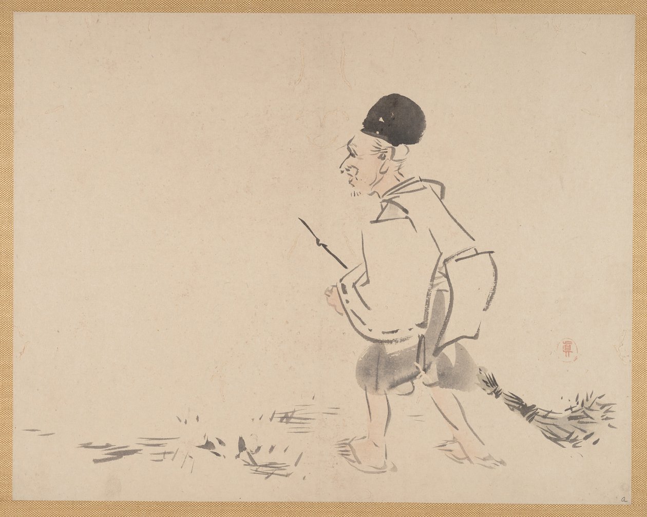 绘画，19世纪。 作者 Shibata Zeshin