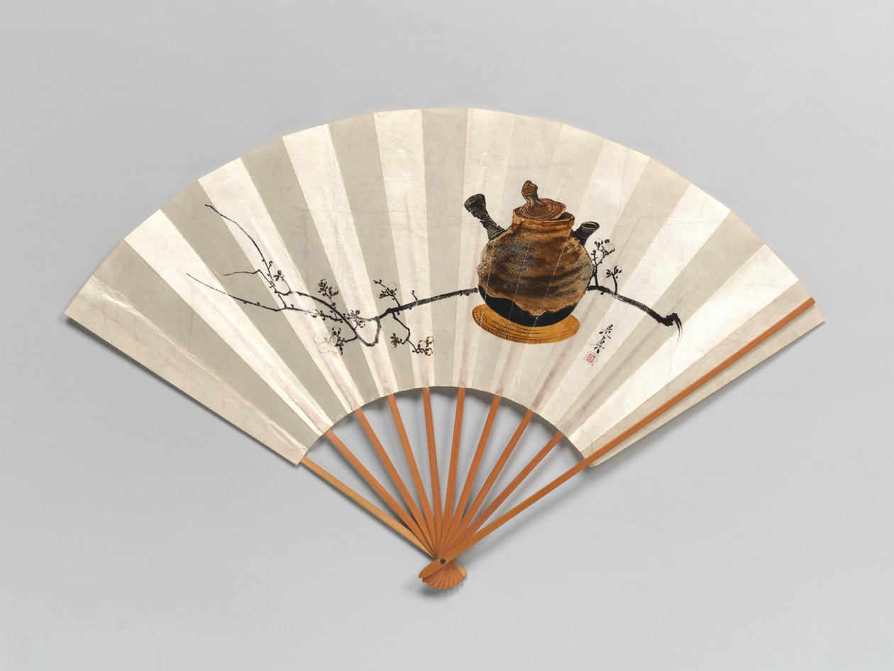 梅花枝和茶壶。 作者 Shibata Zeshin
