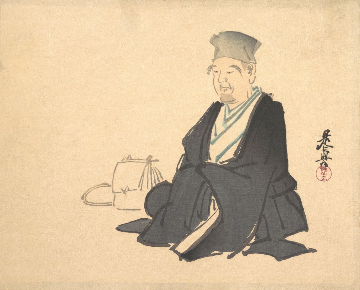 里奎的肖像，大约在1875年，大约在1875年。 作者 Shibata Zeshin