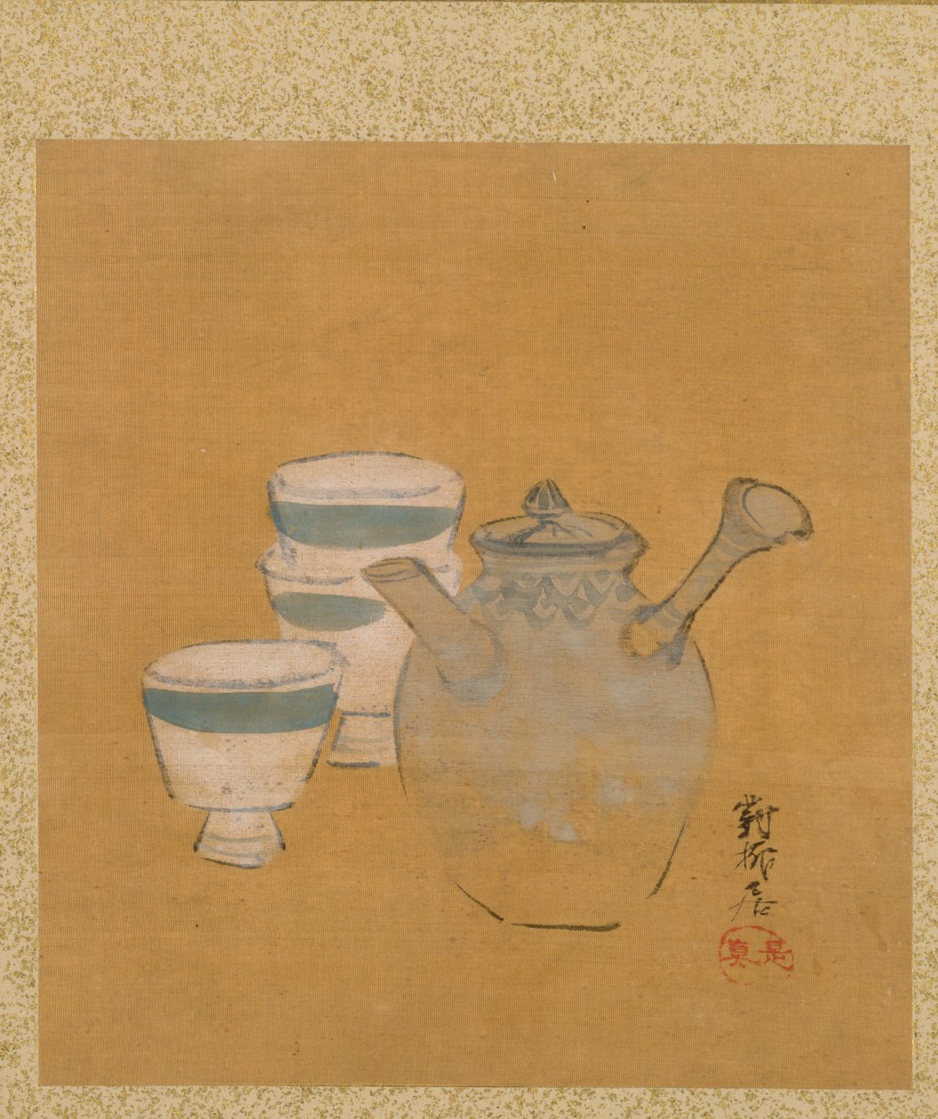 泽心法师画集》中的茶壶和茶杯 作者 Shibata Zeshin