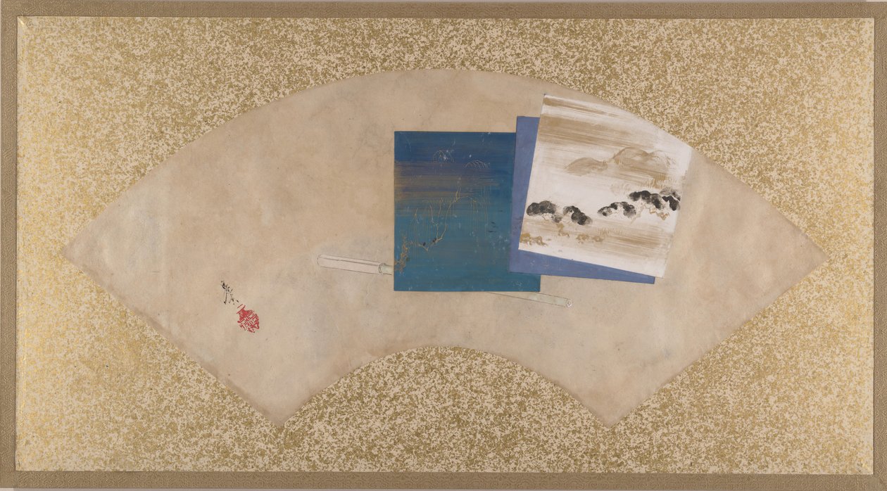 19世纪晚期的三幅风景。 作者 Shibata Zeshin