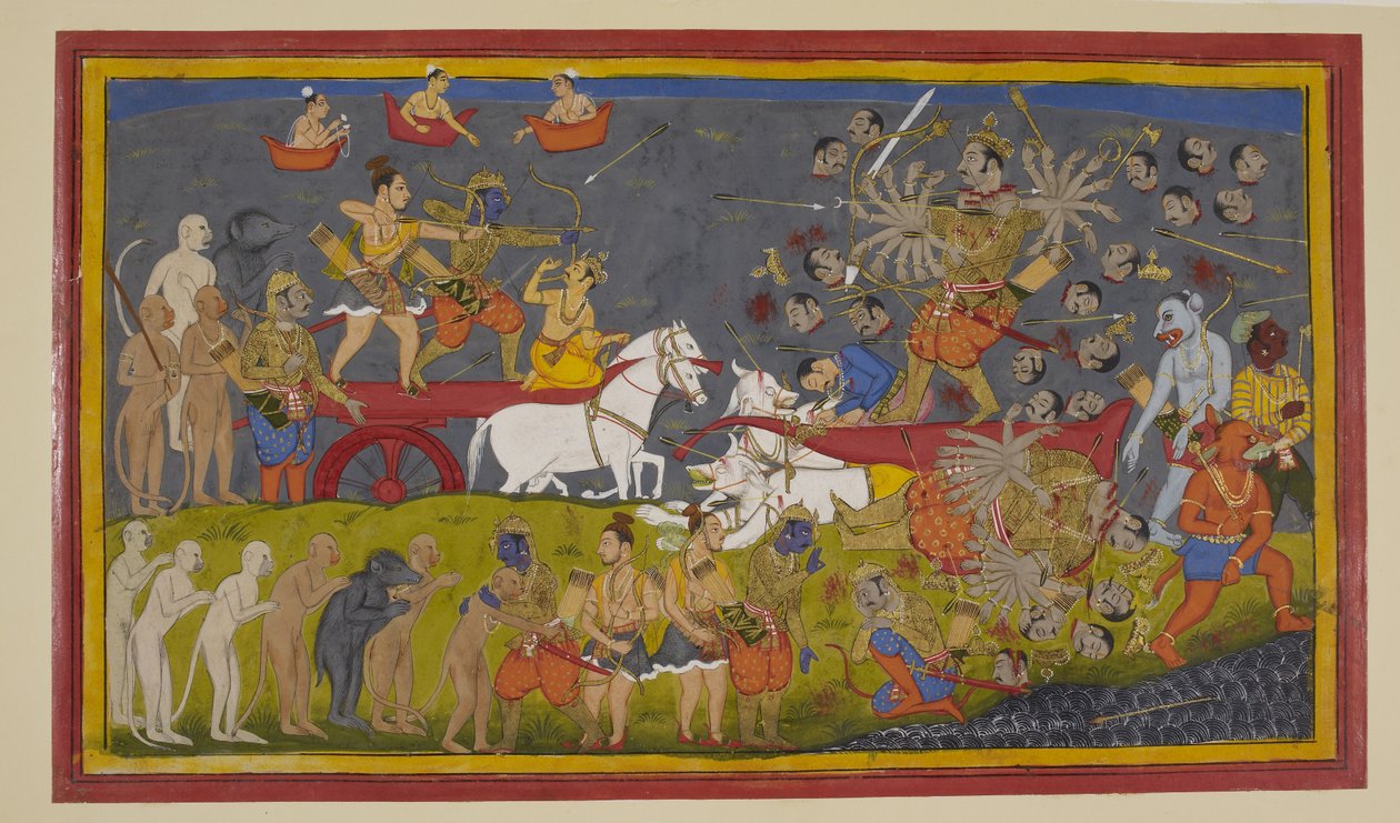 罗摩用梵天武器杀死了罗瓦那；天人欢欣鼓舞，维摩诘顶礼膜拜 作者 